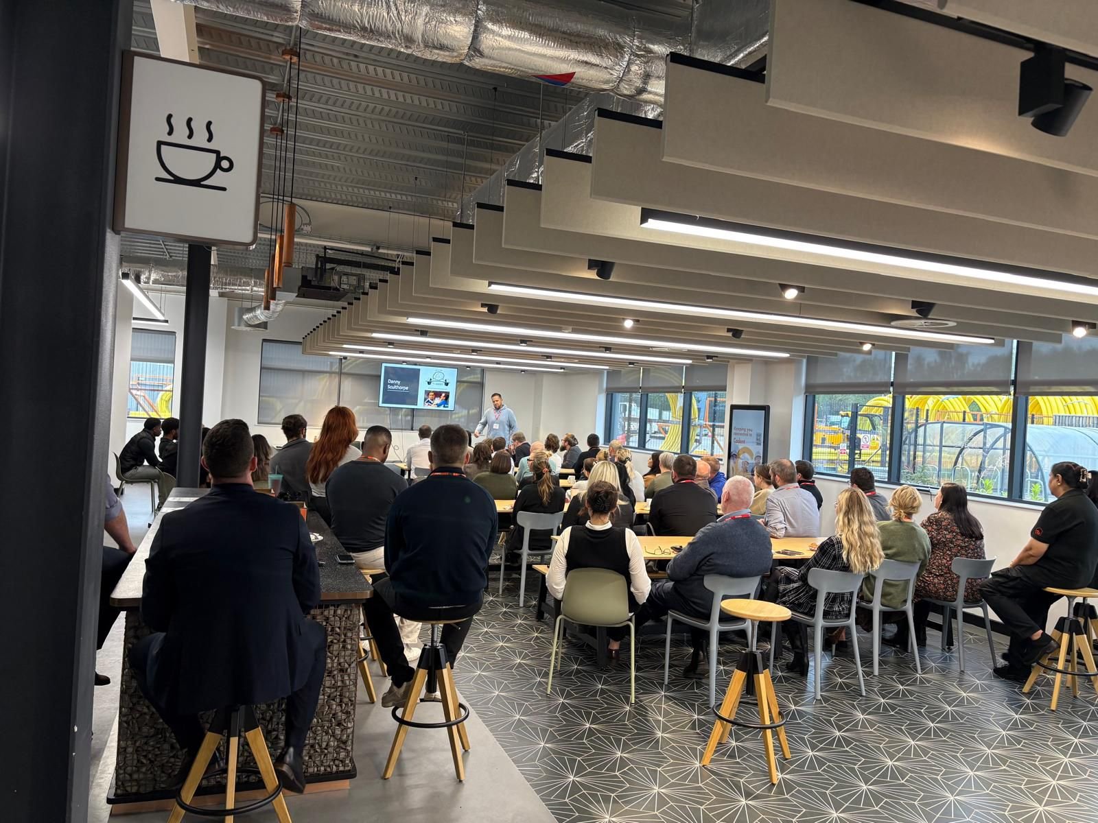 Danny Sculthorpe speaking on stage